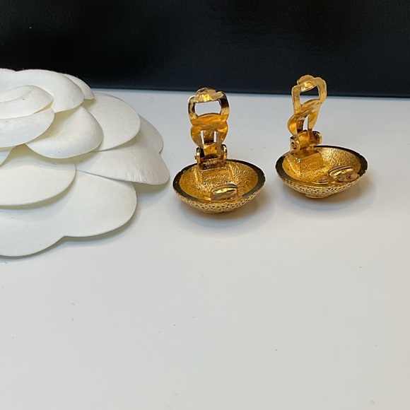 Chanel Textured Button Clip On Earrings - Picture 3 of 7